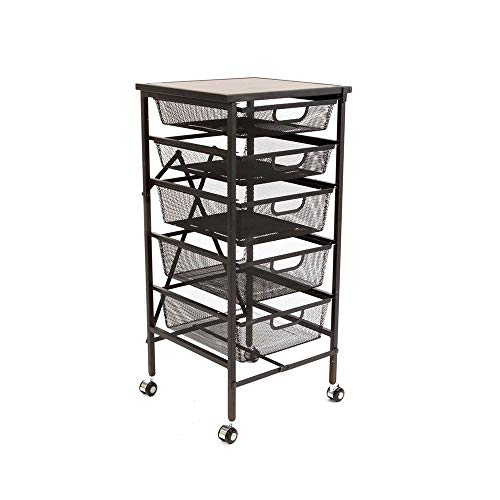 Origami Foldable 4 Tier Drawer Wood Shelf, Black