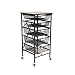 Origami Folding Wheeled Portable Home 4 Pull Out Drawer Storage Cart, Black