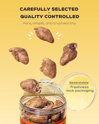 Image of Freeze Dried Chicken Hearts for Cats & Dogs, 3.54oz (100g), Raw High Protein Cat & Dog Treats, Single Ingredient Organ Meat, Grain Free Healthy Pet Snacks, Training Treats & Food Topper, No Additives