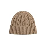 POLO RALPH LAUREN Men's Cable-Knit Cashmere Beanie tan