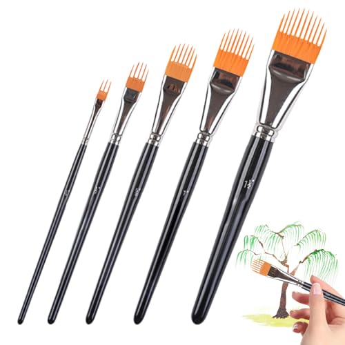 Liakyunf Pinceles para Pintura A La Acuarela - 5 Piezas Pinceles De Peine para Pintura | Herramienta De para Niños - para Adultos Niños Principiantes Viaje Halloween Cumpleaños Al Aire Libre