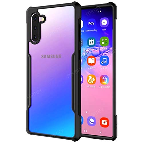 Image of RIGGEAR Fortify XUNDD Transparent Hybrid Hard PC Back TPU Bumper Impact Resistant MIL-STD 810G Drop Tested Case /Cover for Samsung Galaxy Note 10+ / Note 10 Plus - Black
