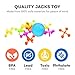 Kicko Plastic Jacks Set Jacks Game - Assorted Neon Colors - Pack of 16-10 Jacks and 1 Ball Per Pack, Jacks and Balls are 1 Inch, Classic Game Set - for Kids, Party Favors, Fun, Toy,