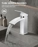 FORIOUS Rubinetto Lavabo Cromo, Miscelatore a Cascata Monocomando - 6