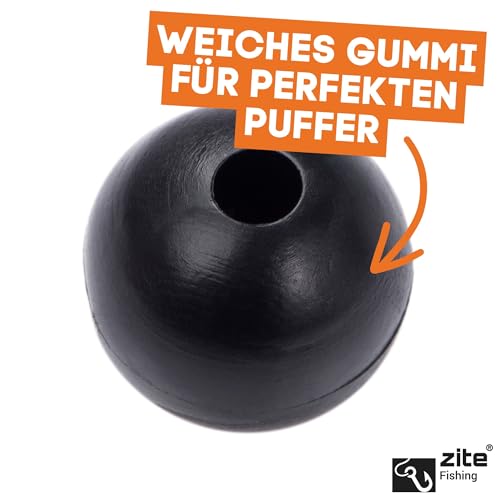 Foto von Zite Fishing Gummiperlen-Angeln Sortiment - 100 Stück Gummistopper angeln Schwarz im Set - Schnurstopper.angeln Gummi-Stopper 3-8mm für Forellenangeln, Feederangeln & Mehr Stopper.Angeln Perlen-Angeln