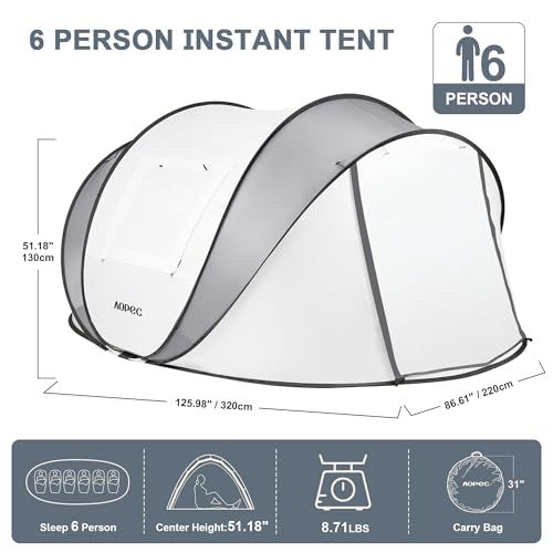 Carpa Pop Up para Camping, 6 Personas, Impermeable PU4500mm miniatura 3