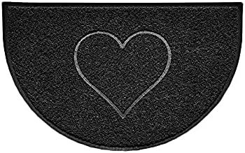 Nicoman HEART Embossed Shape Door Mat Dirt-Trapper Washable Barrier Doormat - (Use Indoor or Sheltered Outdoor) - (75x44cm/29.5x17.3inches,Medium) GREY