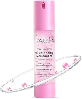 Fox.tale Oil-Balancing Gel Face Moisturizer with Niacinamide & Cica | 8hr Oil-Free Glow | Lightweight & Non-Greasy | Reduces Acne & Calms Skin | For Oily & Acne-Prone Skin, 50 ml | Men & Women