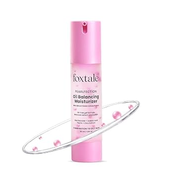 Fox.tale Oil-Balancing Gel Face Moisturizer with Niacinamide & Cica | 8hr Oil-Free Glow | Lightweight & Non-Greasy | Reduces Acne & Calms Skin | For Oily & Acne-Prone Skin, 50 ml | Men & Women