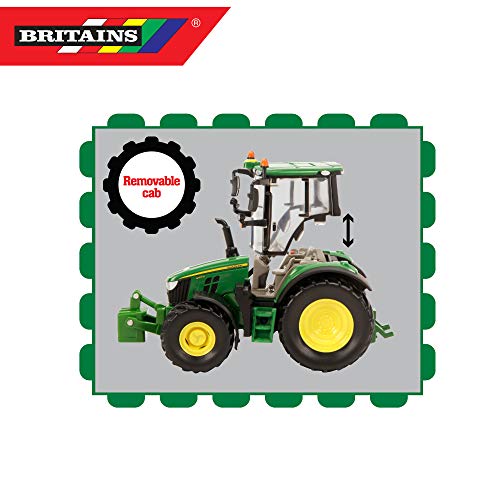 Tractor John Deere 6120M de Britains con dirección funcional y enganche trasero 3