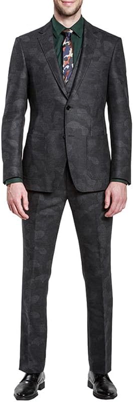 Mens 3 Piece Suit(Blazer+Pants+Vest) Jacquard Notched Lapels Fancy Suits for Men Formal Business Wedding Dress Suit