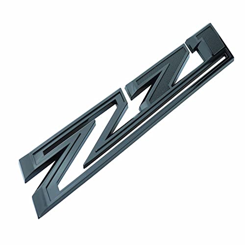 Image of 2X Large Size Z71 RH LH Side Fender Emblem Nameplate Badge Decal Replacement for 2019-2021 Chevy Silverado (Matte Black)