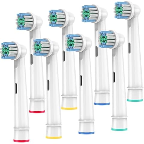Replacement Toothbrush Heads Compatible with Oral-B Braun,8 Pack Professional Electric Brush Heads for Oral B Replacement Heads Refill Pro 500/1000/1500/3000/3757/5000/7000/7500/8000 Cover