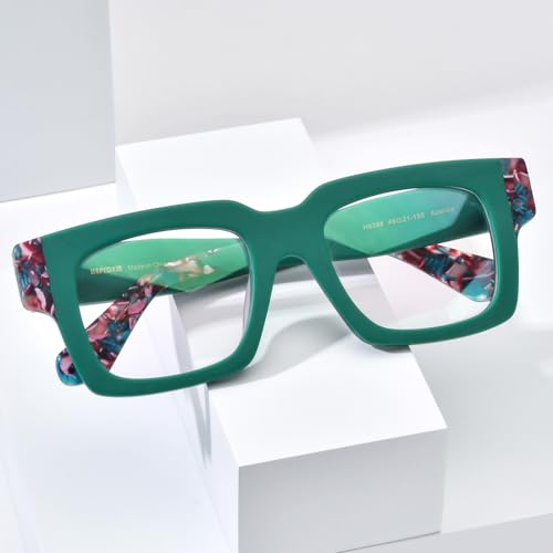 Image of HEPIDEM Gradient Multicolor Acetate Glasses Frame Women Big Oversize Eyeglasses 2023 New Spectacles Eyewear