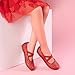 DREAM PAIRS Girls Ballerina Dress Shoes Mary Jane Flats,Size 4 Big Kid,RED,Angie-2