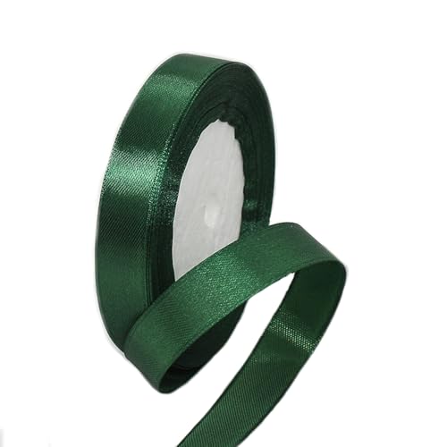 15mm Dark Green Satin Ribbon 22M Fabric Hair String Ribbon for Craft Flower Bouquets Gift Wrapping Wedding Bow Making and Valentines Christmas Decoration (Dark Green 1.5CM)