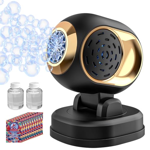 BOMOCO Bubble Machine Battery Operated Durable Bubble Blower Machine Automatic Bubble Machines for Kids Toddlers Parties Wedding Birthday Summer Outdoor Indoor Beach Christmas Favors, Black