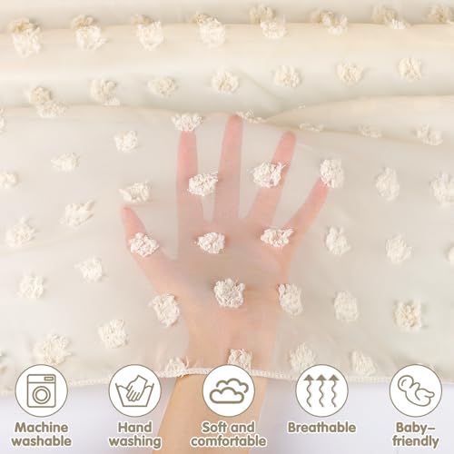jiangcha Bed Canopy for Girls - Princess Bed Canopy - Crib Canopy for Boys and Girls Bedroom Decor, Suitable for Use in Cribs Canopy Bed Curtains (Beige) - Thumbnail 4