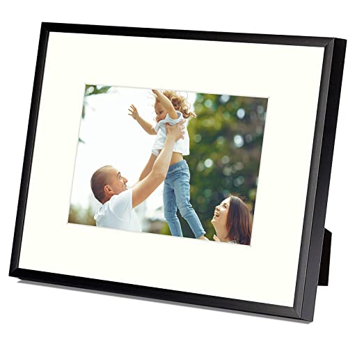 Golden State Art, Aluminum Picture Frame And Real Glass -8X10 Picture Frame With Mat For 5X7 Photo Display-Wall Decor Or Tabletop Display (Black, 4-Pack) #TOP2