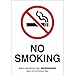 Brady 72295, 20" x 14" Fiberglass No Smoking Sign, Black/Red on White, Pack of 5 pcs