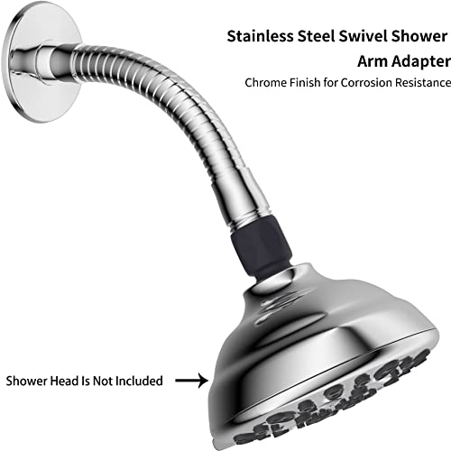 Adjustable Shower Head Extension Arm, Swivel Shower Arm Extension Water Outlet Lowers Existing Shower Head, Easy To Install & Durable 8 Inch Shower Pipe Extension With Flange For Bathroom #TOP1