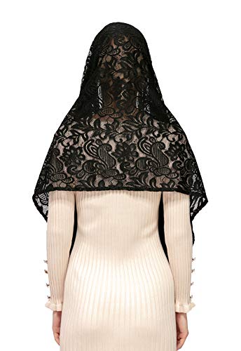 Wgior Rectangular Chapel Veil Scarf Catholic Church Veils Mantilla Wrap Shawl Mass Head Covering