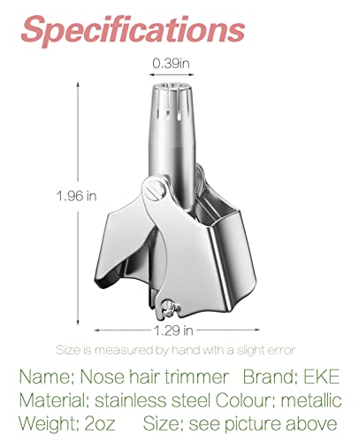 Eke Nose Hair Trimmer, Manual Nose Hair Remover Without Batteries, With 12 Double-Edged Blades, Painless, Waterproof, Easy To Clean And Carry. #TOP5