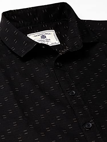 Image of Dennis Lingo Men's Dobby Print Slim Fit Cotton Casual Shirt