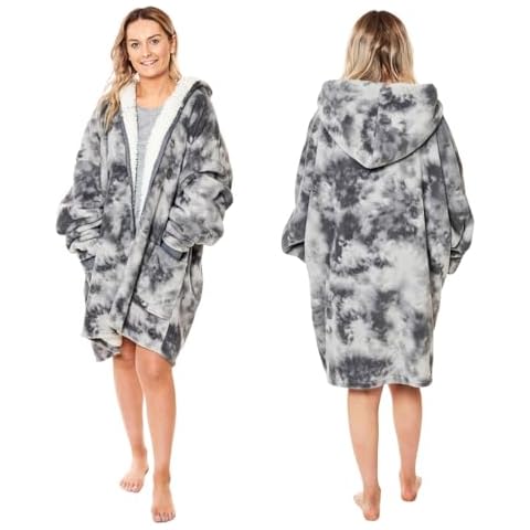 Dreamscene Tie Dye Oversized Fleece Hoodie Blanket Cover