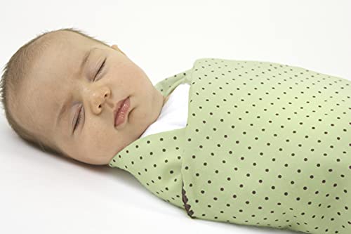 Image of SwaddleDesigns Large Receiving Blanket, Ultimate Swaddle for Baby Boys, Girls, Softest US Cotton Flannel, Best Shower Gift, Made in USA, Brown Polka Dots on Lime (Mom's Choice Award Winner)