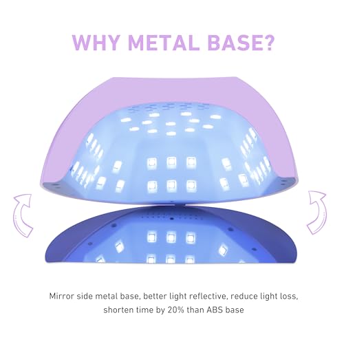 BOLASEN Lâmpada UV para esmalte de gel, luz UV de 80 W para unhas, secador de unhas LED profissional