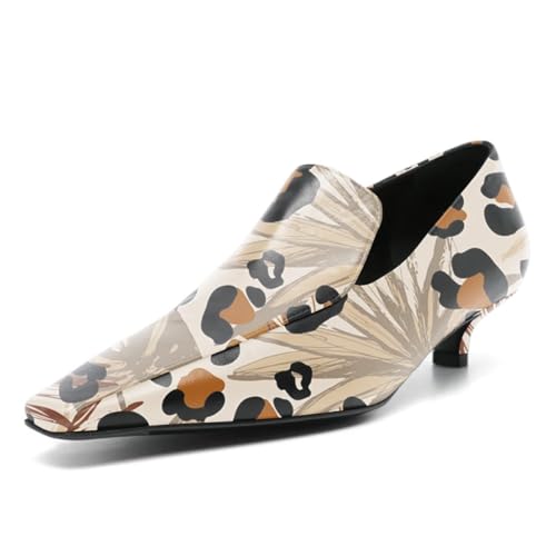 Maiyang Women Classic Square Toe Loafers Slip on Low Kitten Heel Pumps Daily Commuting Casual Party Shoes Size 4-16 US