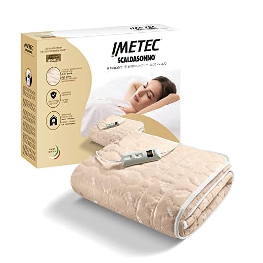 Imetec Scaldasonno Singolo, 150 x 80 cm, Comando 2 Temperature, Tessuto Trapuntato, Lavabile a Mano e in Lavatrice a 30°C, Made in Italy