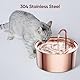 Tomxcute Katzenbrunnen Edelstahl Trinkbrunnen für Katze - 108oz/3.2L Ultra leise Wasserbrunnen für Katzen- große Kapazität Haustier-Wasser-Brunnen - Kupferoberfläche