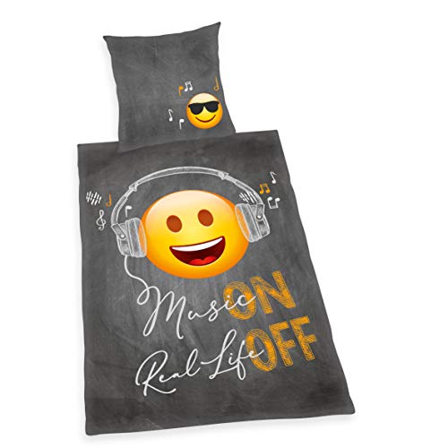 Herding Emot!x Bettwäsche-Set, Wendemotiv, Kopfkissenbezug 80 x 80 cm,...