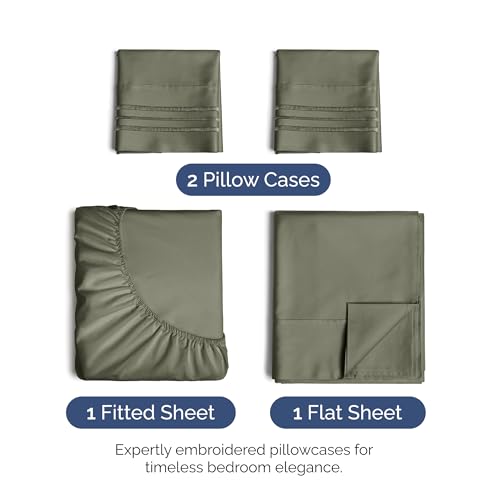Image of King Size 4 Piece Sheet Set - Ultra Soft & Cooling Bed Sheets - Dark Taupe | Fits 8 Inch to 16 inch Mattress, Wrinkle Free & Fade Resistant with Deep Pockets, Breathable, Comfy Hotel Luxury Bedding