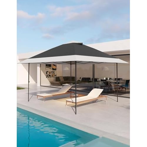 Garvee 13x13FT Pop Up Gazebo,Canopy Tent on Clearance,Outdoor Patio Gazebo,Tent for Party,Wedding,Outdoor Dining,Backyard(Dark Grgy+Light Grey)
