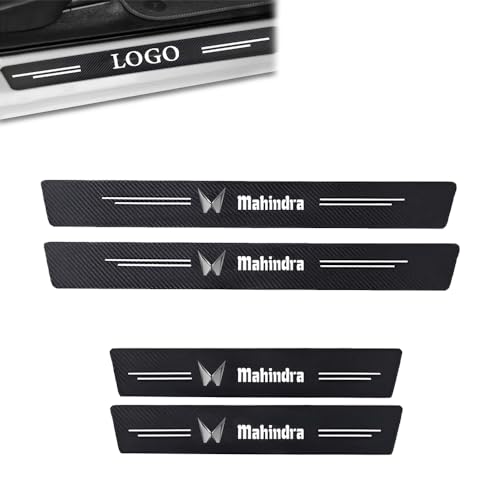 Image of 4PCS Car Door Carbon Fiber Sill Edge Anti-Scratch Guard Protector Accessorie Compatible for Scorpio, XUV 300 /400 / 500 /700 / 3XO / 7XO, Bolero, Marazzo, KUV 100, Xylo, XES 9S, BE6, BE9