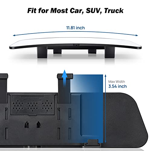 image for JOYTUTUS Rear View Mirror, 12 Inch Panoramic Rearview Mirror, Interior