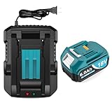 6000mAh 18V Battery Replacement for Makita 18V Battery and Charger DC18RC, Compatible with Makita LXT 18 Volt Batteries Lithium Ion BL1850 BL1840 BL1830 BL1820 BL1815 Cordless Power Tools (Blue)