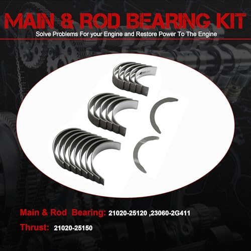 G4KJ 2.4 Engine Rebuild Overhaul Kit W/Crankshaft Piston Connecting Rod Bearing Gasket Bolt Set Fit For Hyundai Tucson Sonata Santa Fe 2.4L For Kia Sorento Optima Sportage 2.4L L4 DOHC 2015-2022 by IroncladDimi - Image 6