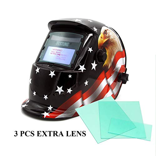Power Welding Helmet,Solar Power Auto Darkening Welding Helmet,Professional Welding Mask Fit for MIG ARC Welding TIG