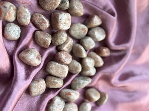 Image of Tumbled Stones, Natural Crystal Healing Stones, Home Office Decor, Aquarium Decorative Pebbles, Vase Fillers (Sunstone, 50)