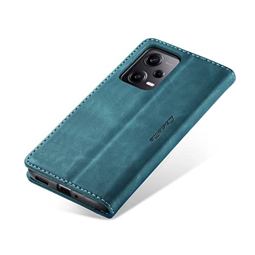 Capa carteira Xiaomi Redmi Note 12 Pro 5G, capa de couro PU, carteira vintage, compartimentos para c