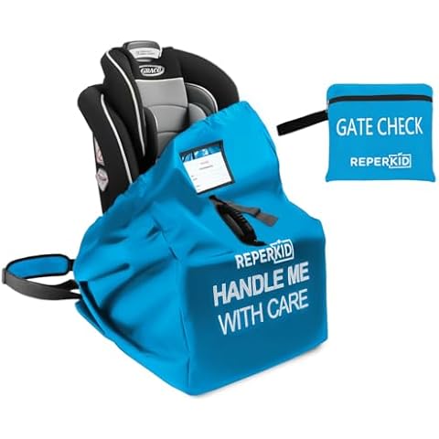 reperkid Premium Car Seat Travel Bag for Airplane - Durable, Universal Fit, Water-Resistant Gate Check Bag with Adjustable Carry Straps - for Safe and Hassle-Free Travel Cover