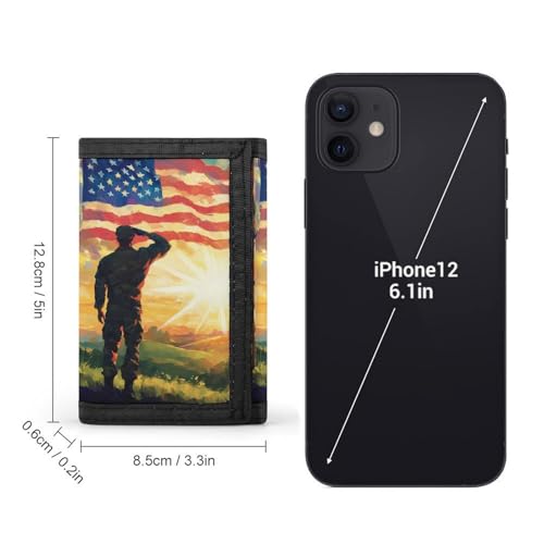 United States Flag Veterans Day Trifold Wallets for Men Women Ultra Thin Card Holder Purse with Zip Coin Pocket2