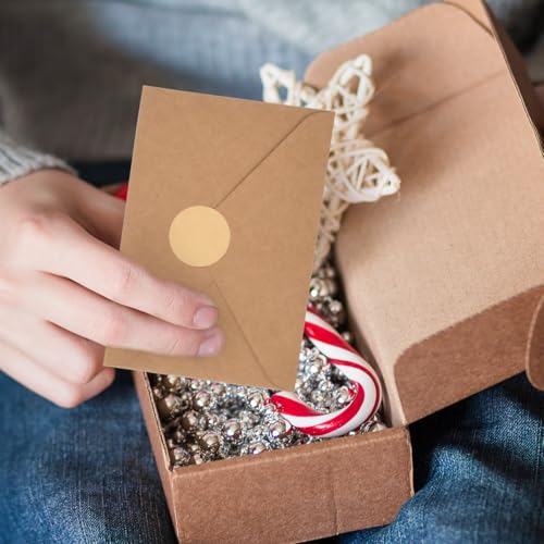 YOPEUC 50er-Set Klappkarten Blanko Mit Umschlag, Naturlederfarbe Klappkarten Blanko, Blank Cards and Envelopes Eignet Sich für Einladungskarten, Kunsthandwerkskarten und Ähnliche Anwendungen