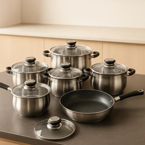 Jogo de Panelas Inox Premium GENEBRA 7 Camadas Revestimento Inter...