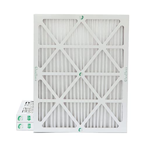 Glasfloss ZL 20x25x2 MERV 10 Pleated 2" Inch Air Filters for AC and Furnace. 3 PACK. Actual Size: 19-1/2 x 24-1/2 x 1-3/4