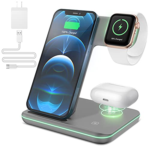 CAVN Charger Dock Compatible with Fitbit Watch and Phone, Phone Wireless Charger With Adater